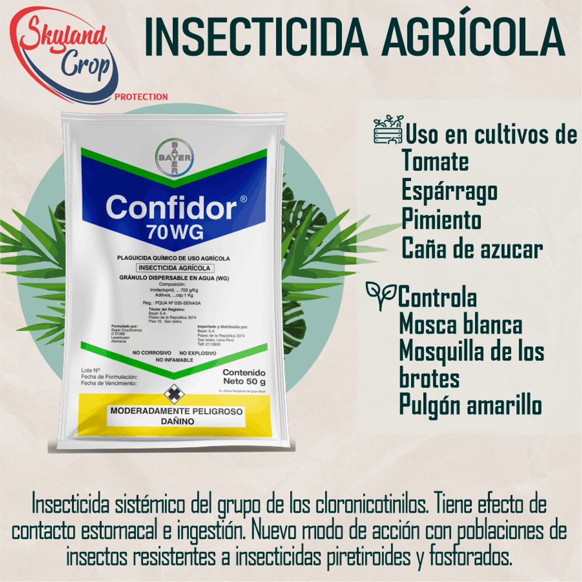 GENERICO - CONFIDOR 70 WG - 50g  INSECTICIDA AGRÍCOLA