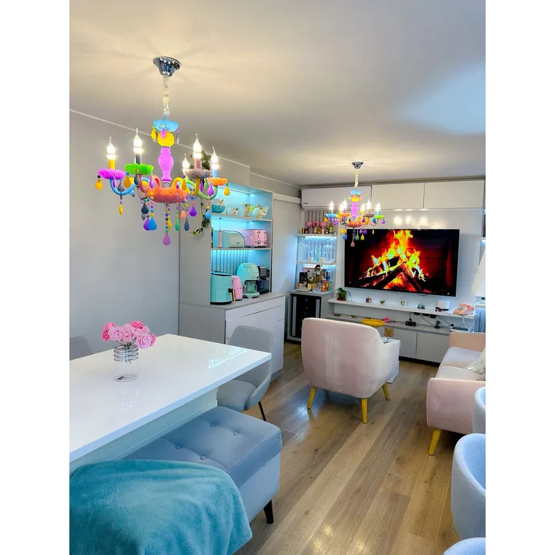 GENERICO - Lámpara araña de techo Colgante de colores