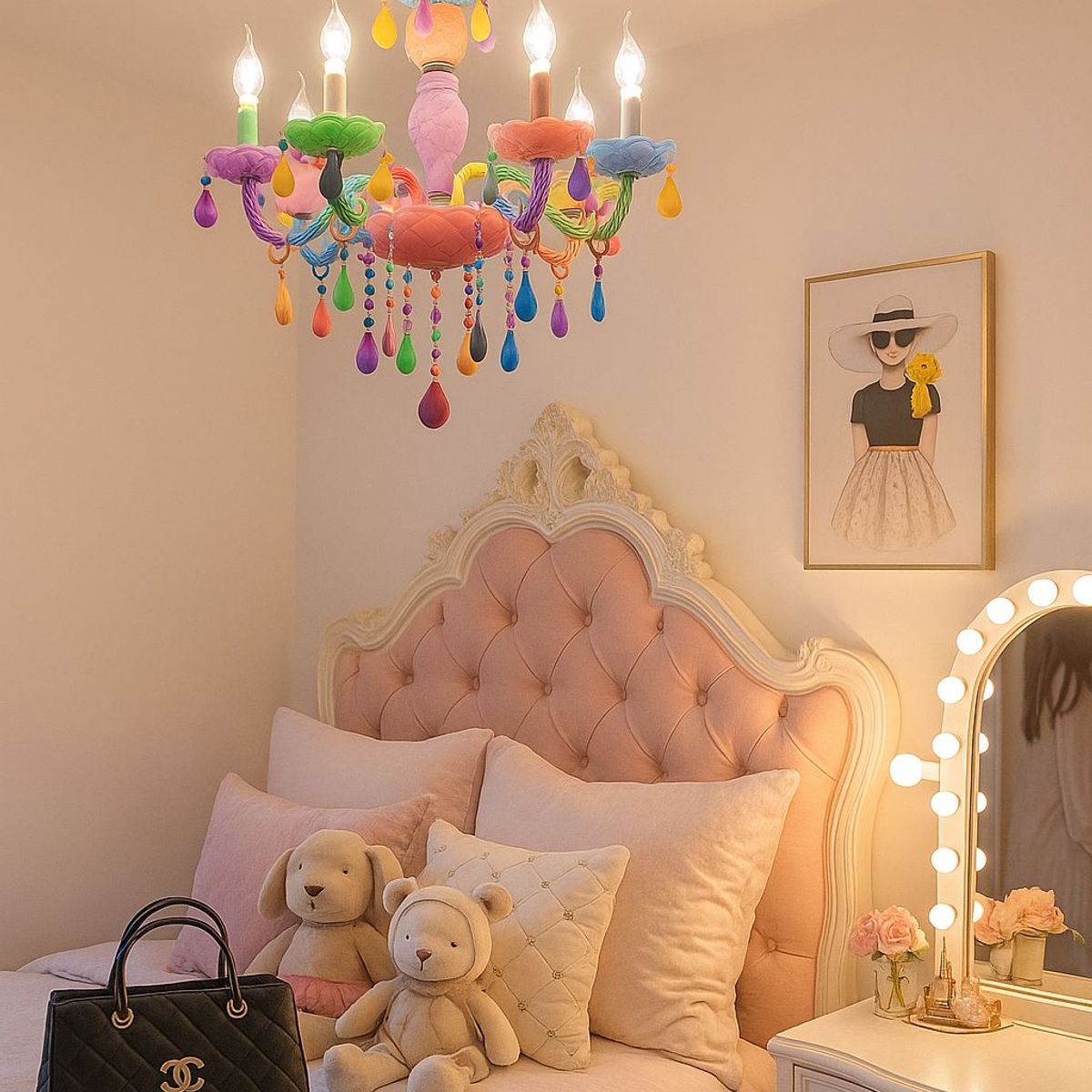 GENERICO - Lámpara araña de techo Colgante de colores