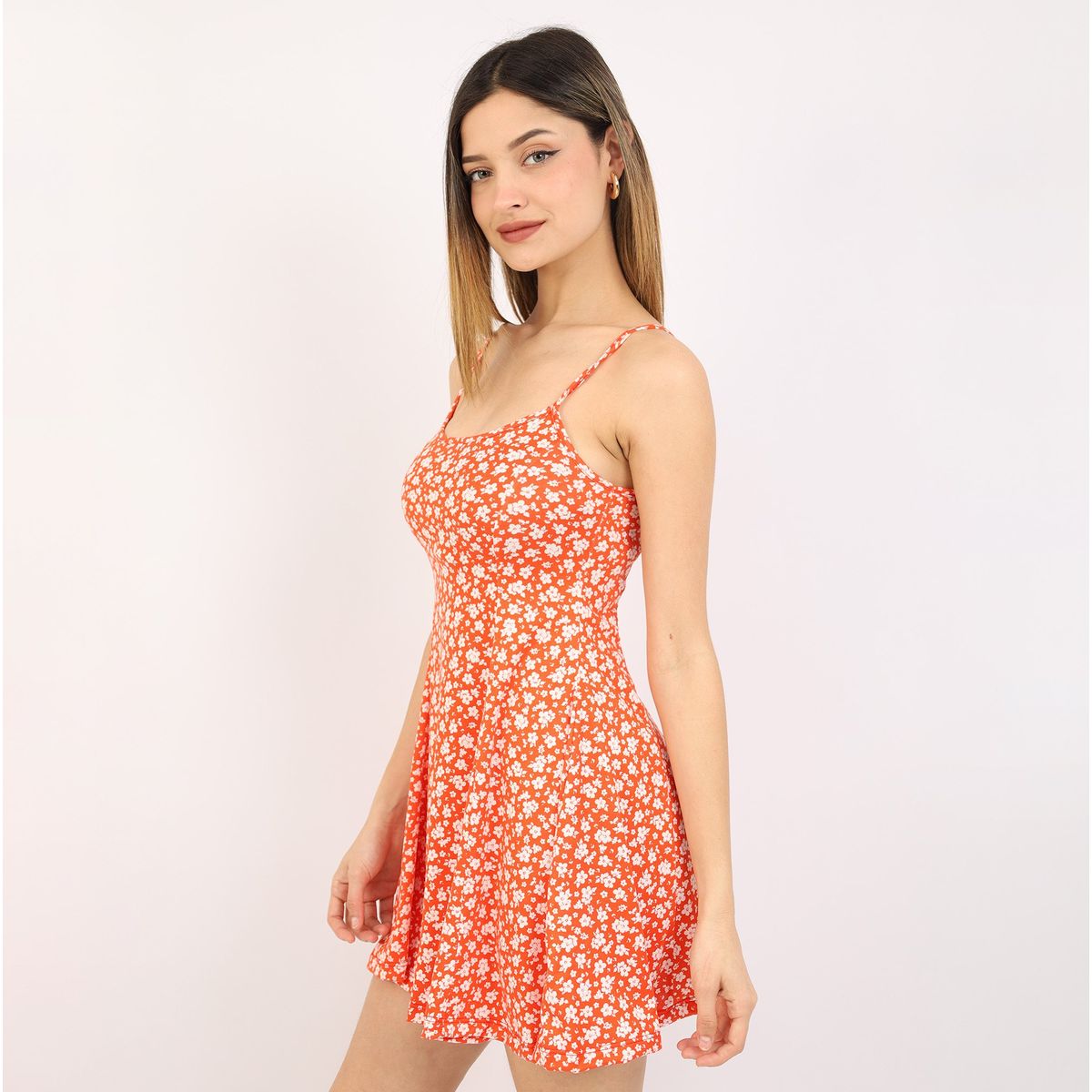 GENERICO - vestido floreado corto casual mujer