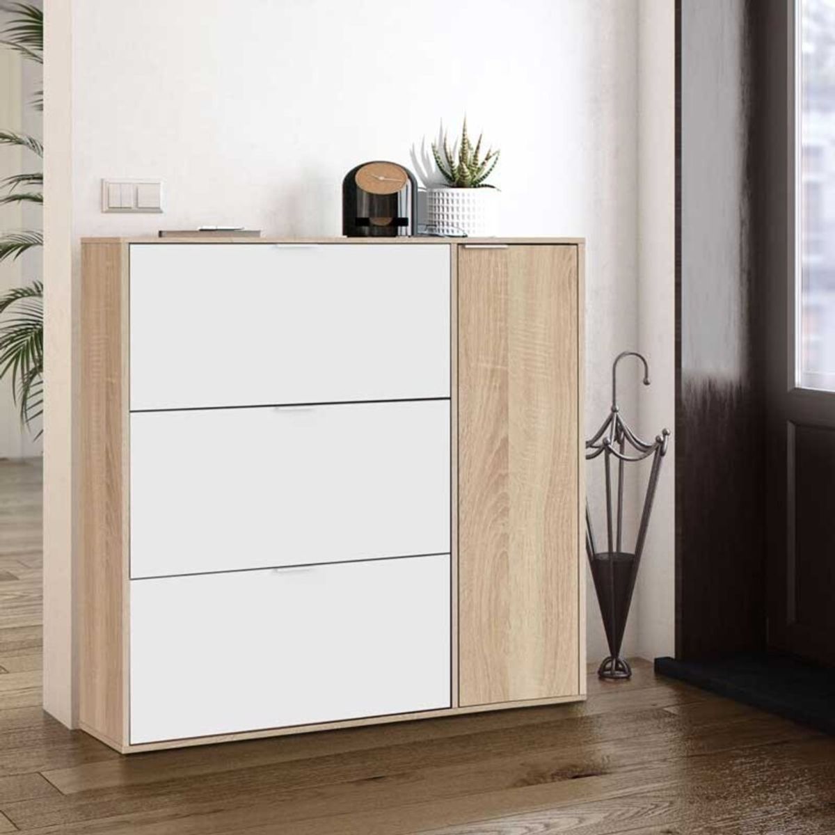 TU MESITA - Zapatera Clásica Jordania color Blanco/Macadamia TU MESITA