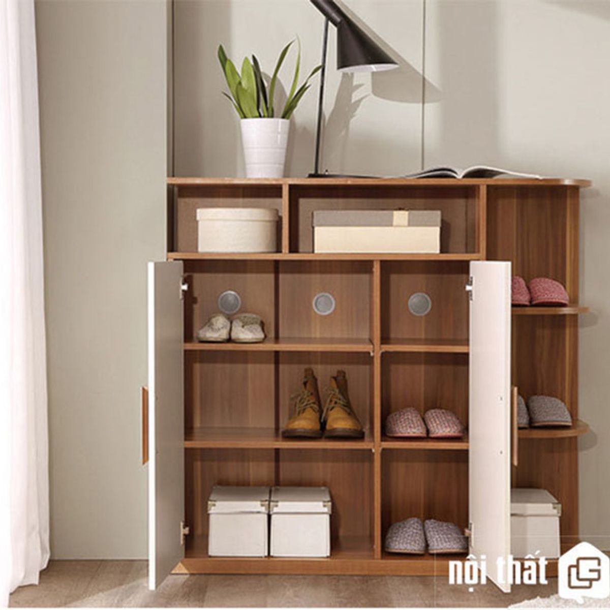 TU MESITA - Zapatera Moderna 2 puertas Felix color Espresso TU MESITA