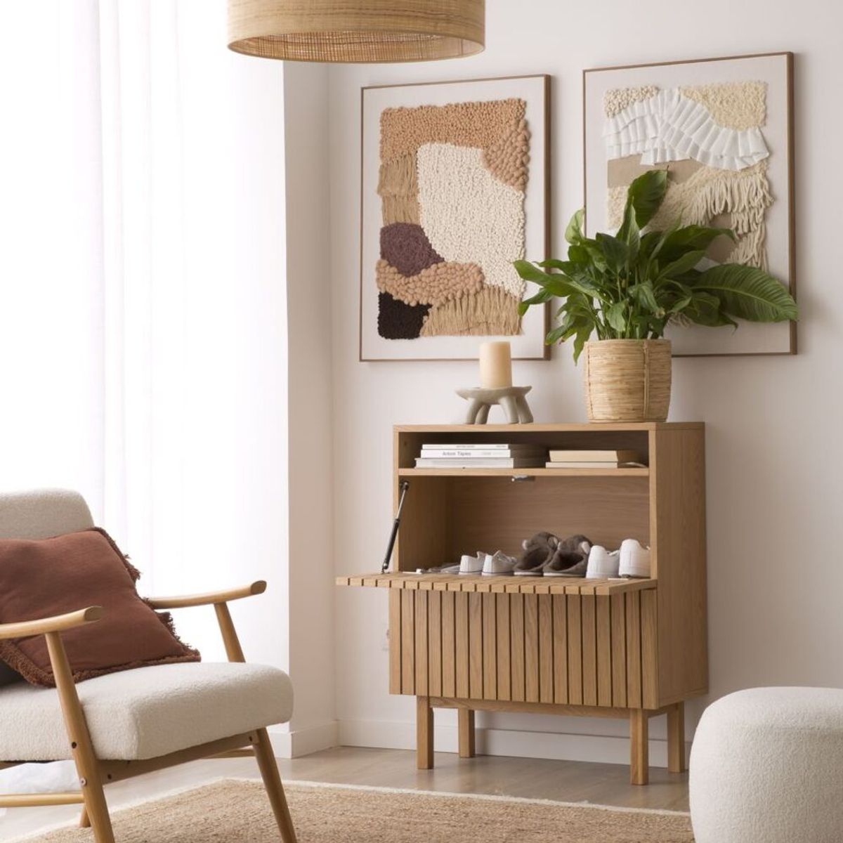 TU MESITA - Zapatera Moderna Akira color Marrón 2 puertas TU MESITA