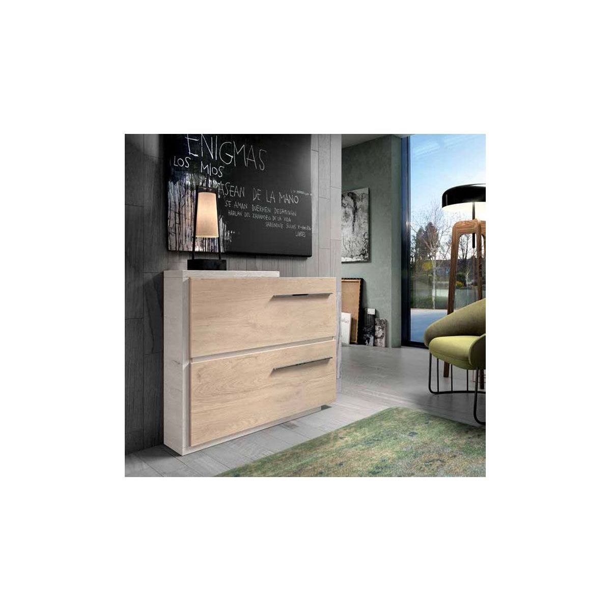 TU MESITA - Zapatera Moderna Liana 2 puertas TU MESITA Ceniza/Duna