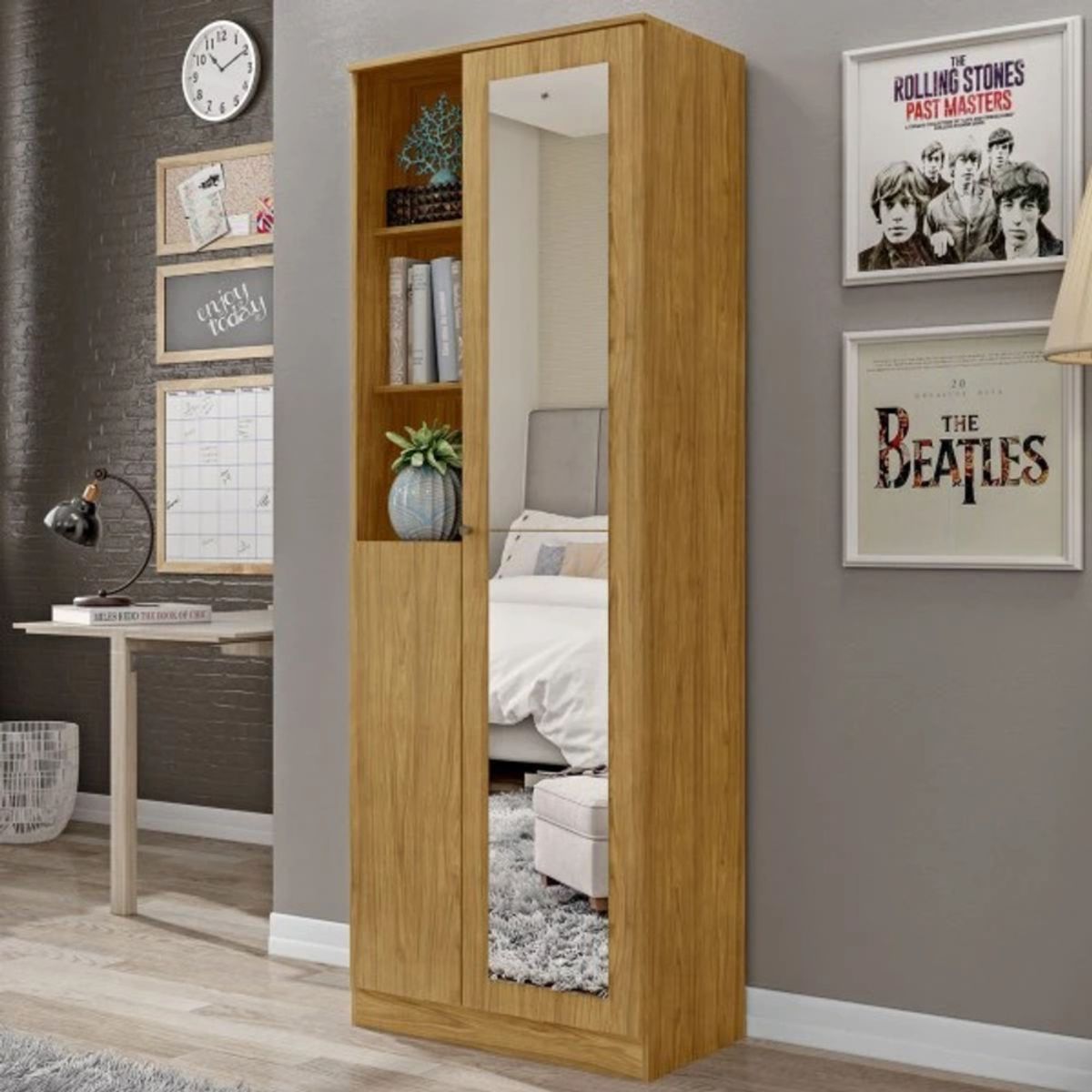 TU MESITA - Zapatera Multiusos Alexis 2 puertas con estantes TU MESITA Marrón