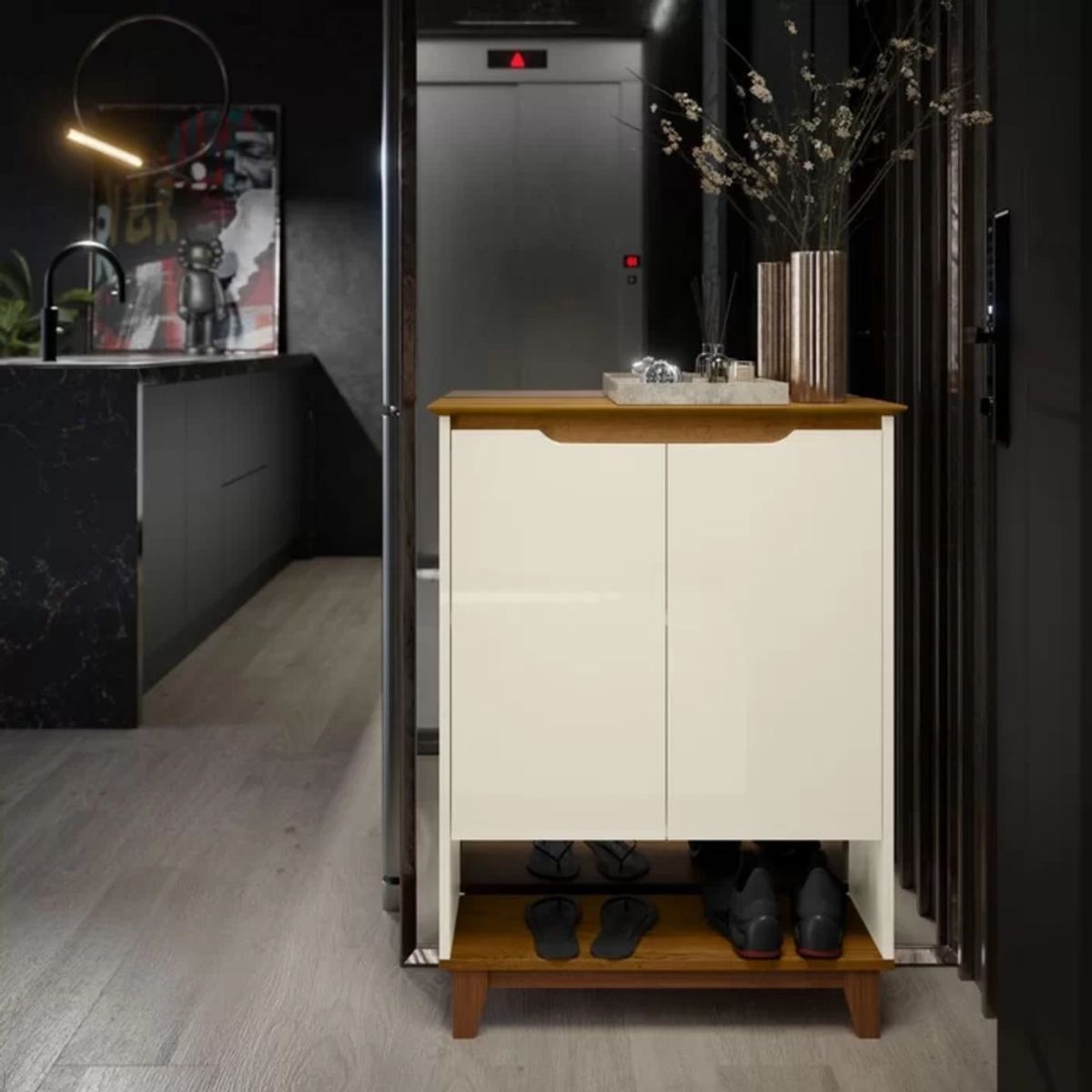 TU MESITA - Zapatera Recibidor Ilka color Blanco 2 puertas TU MESITA