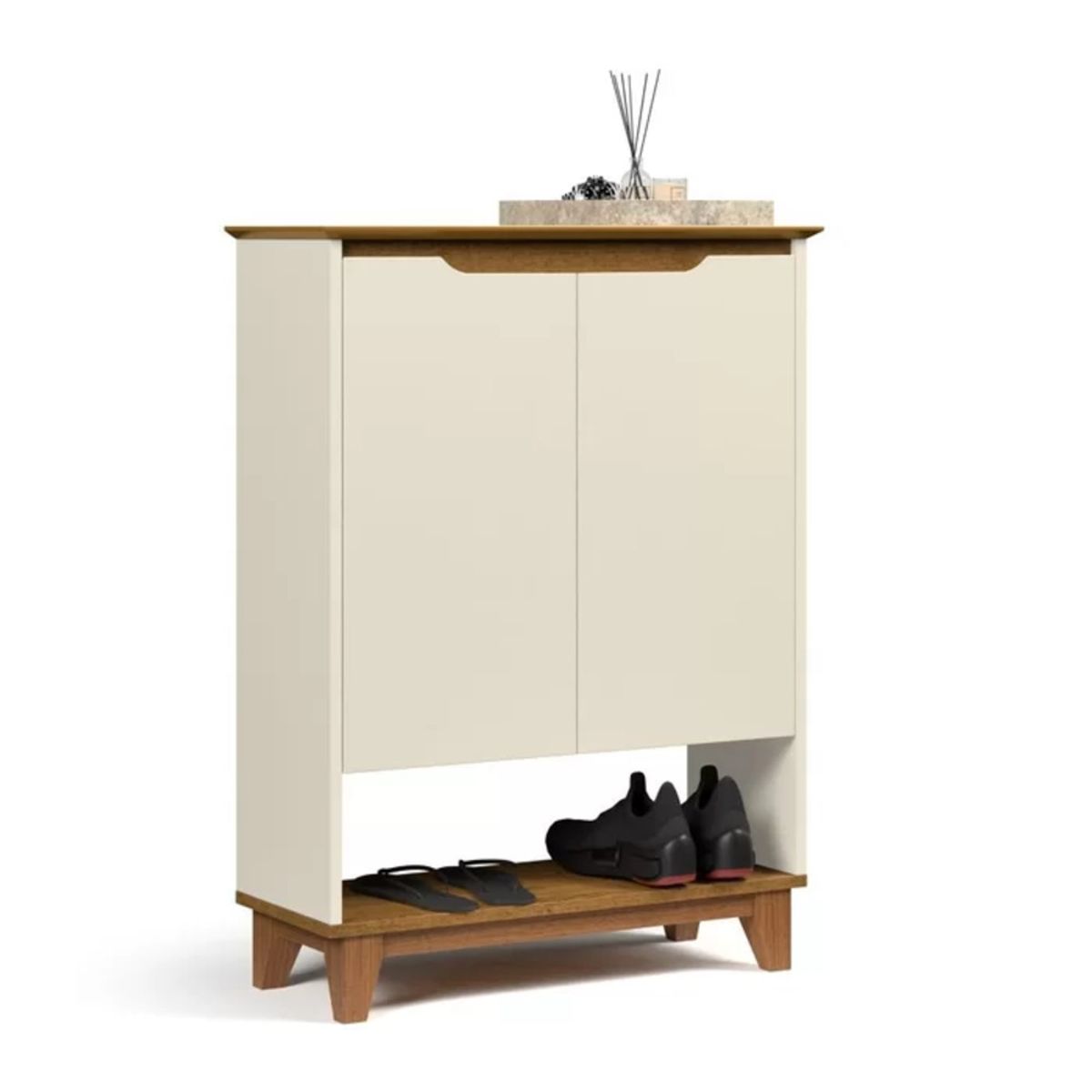 TU MESITA - Zapatera Recibidor Ilka color Blanco 2 puertas TU MESITA