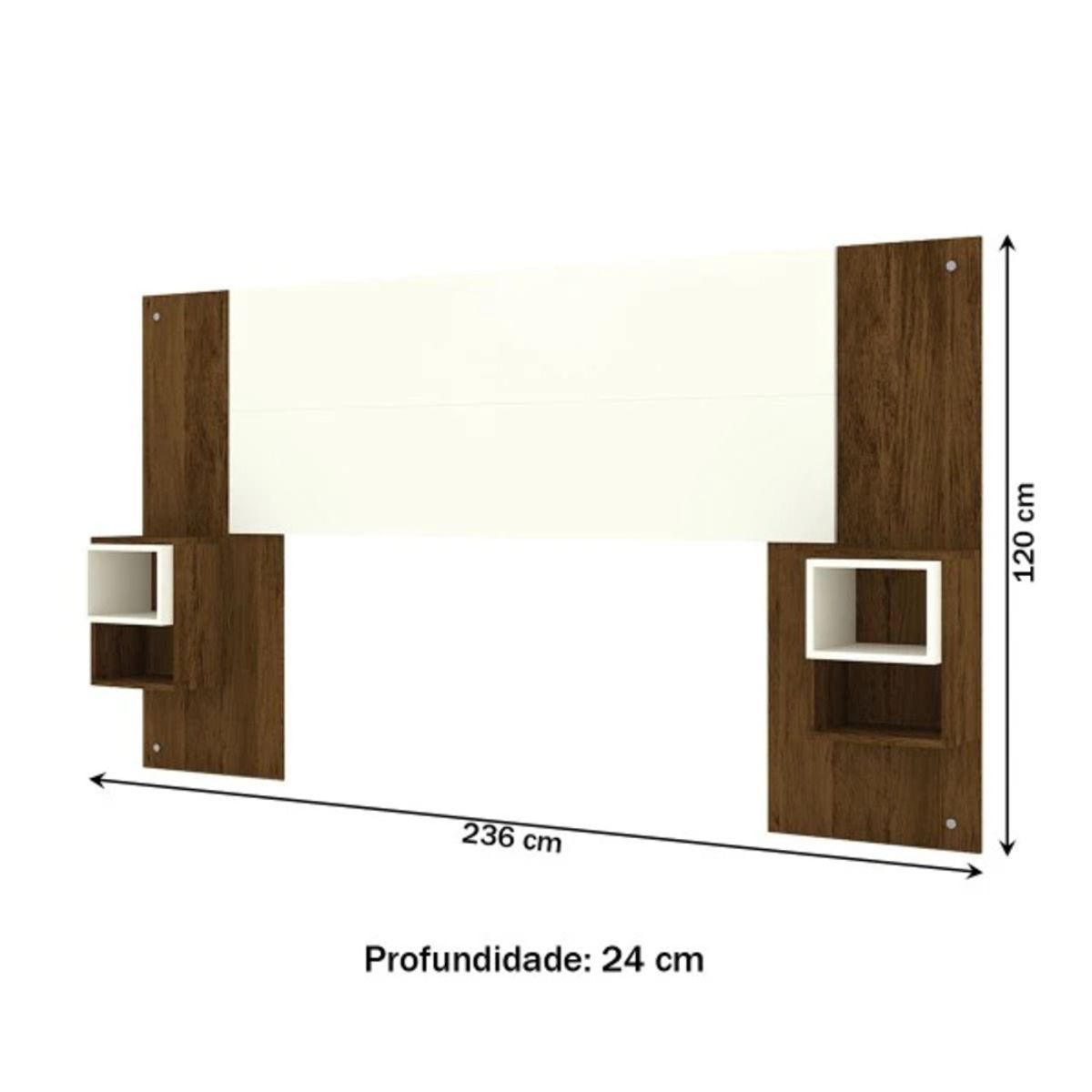 TU MESITA - Cabecera de Cama Miriam 2 plazas color MarrónBlanco TU MESITA