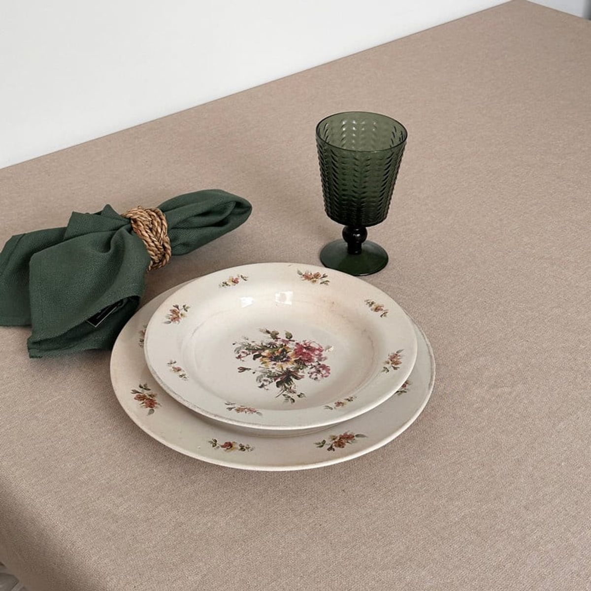 CASIOPIA - Mantel antimanchas rectangular 6 sillas PANAMÁ BEIGE RÚSTICO