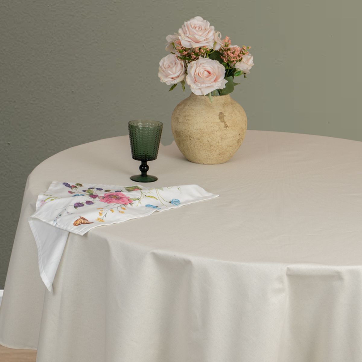 CASIOPIA - Mantel antimanchas redondo 810 sillas PANAMÁ BLANCO