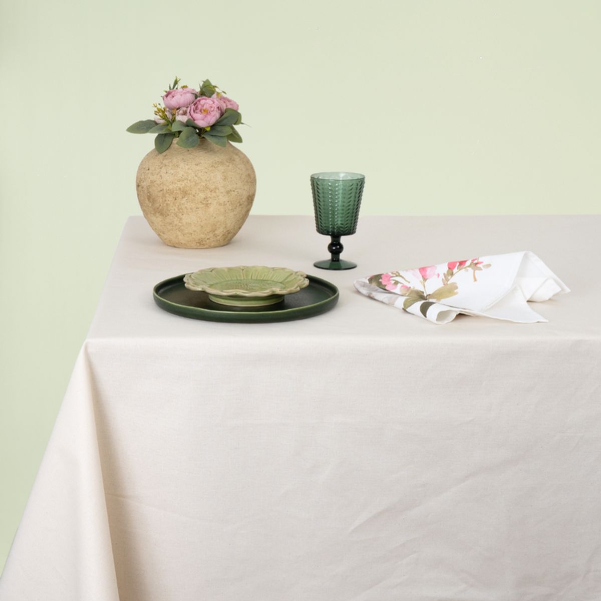 CASIOPIA - Mantel antimanchas rectangular 10 sillas PANAMÁ BLANCO