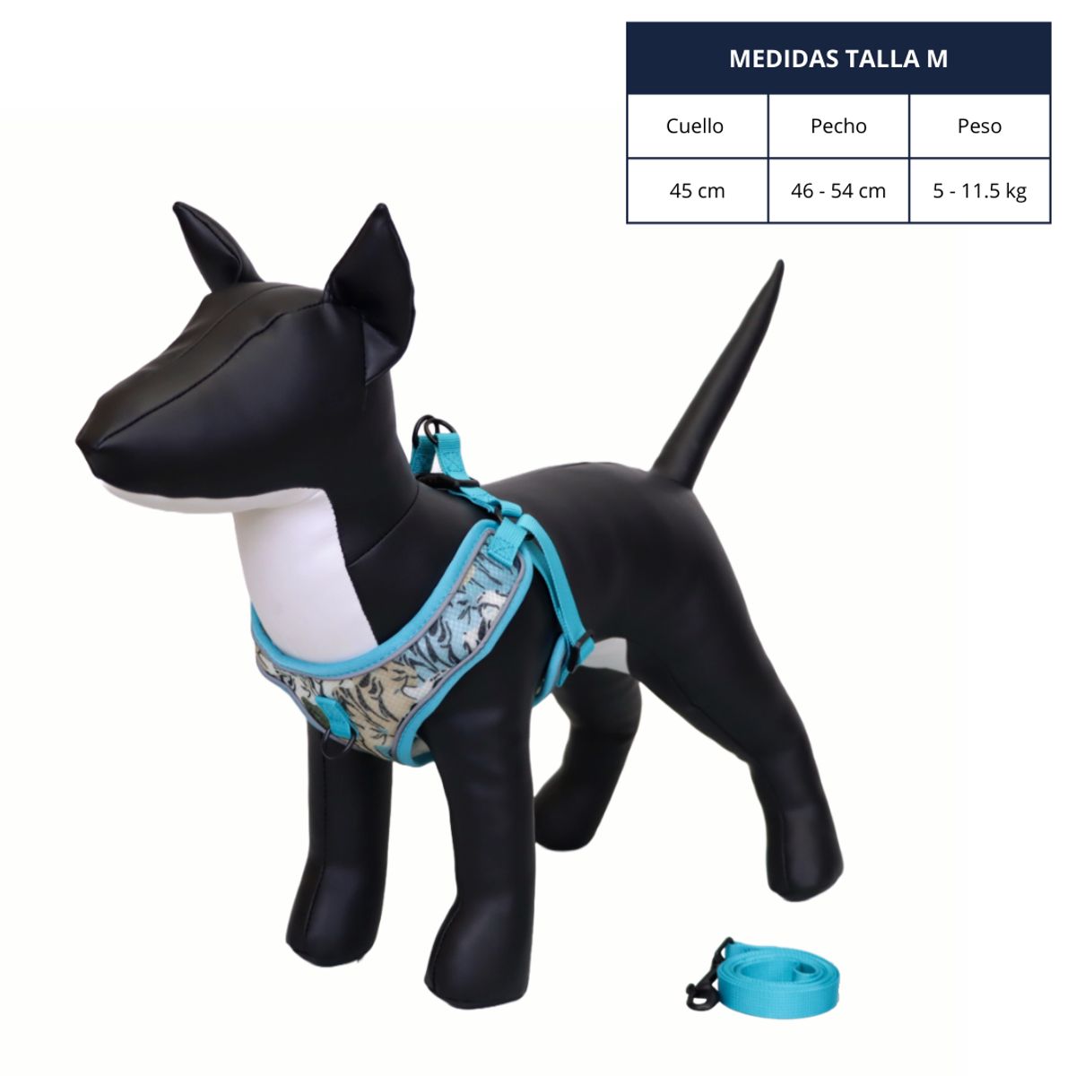 GENERICO - ARNÉS TALLA M Y CORREA CON DISEÑO DE TIGRE PARA PERROS