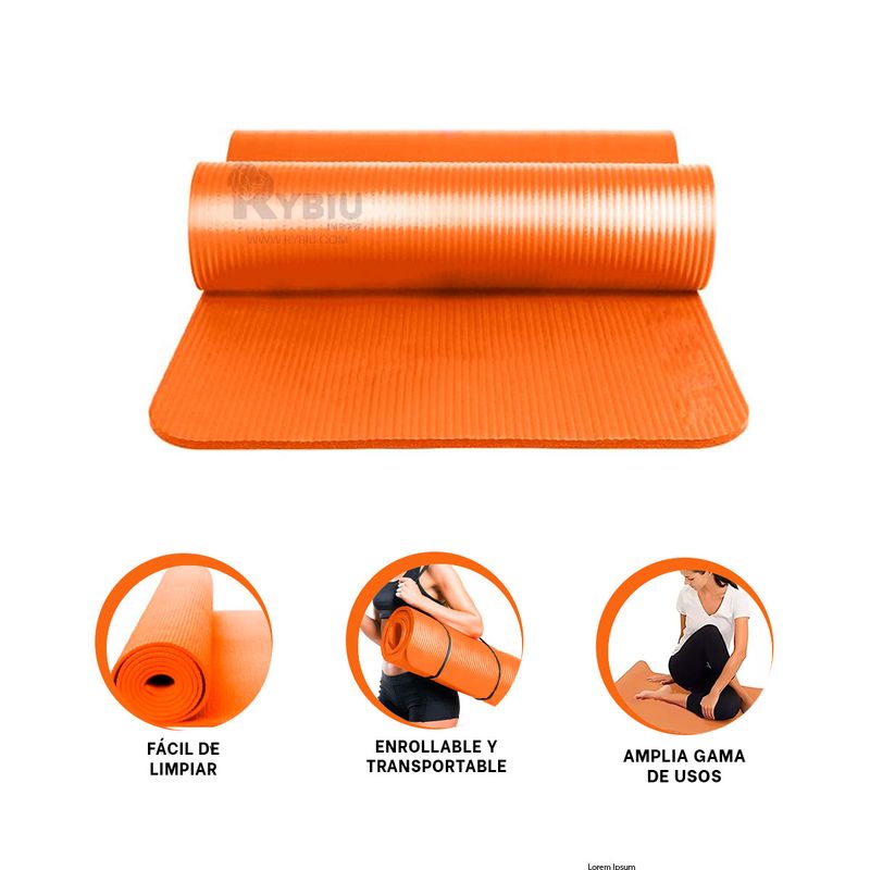 GENERICO - Tapete Funcional de Yoga 10mm Anaranjado Y+Gift Stickers