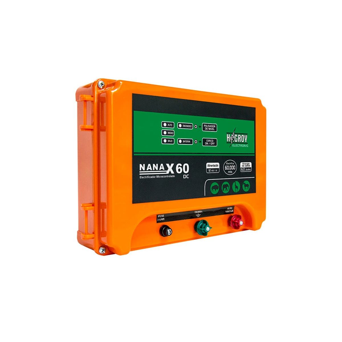 HAGROY - HAGROY Cerco electrico Ganadero 12VDC NANAX-60