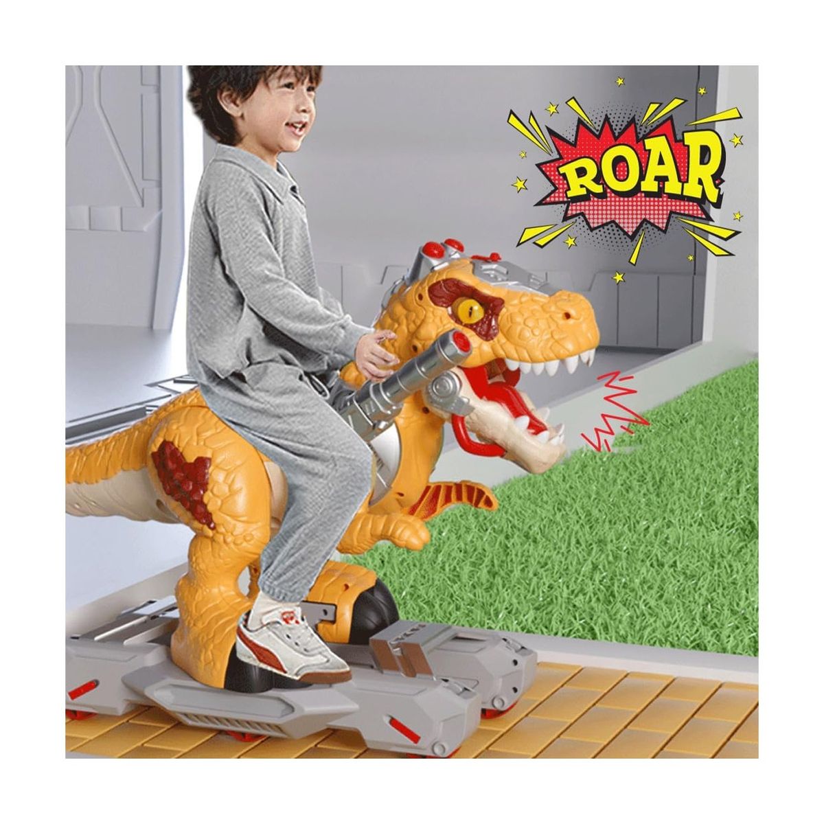 GENERICO - Juguete Scooter Dinosaurio Efecto bota humo Musical y Luces