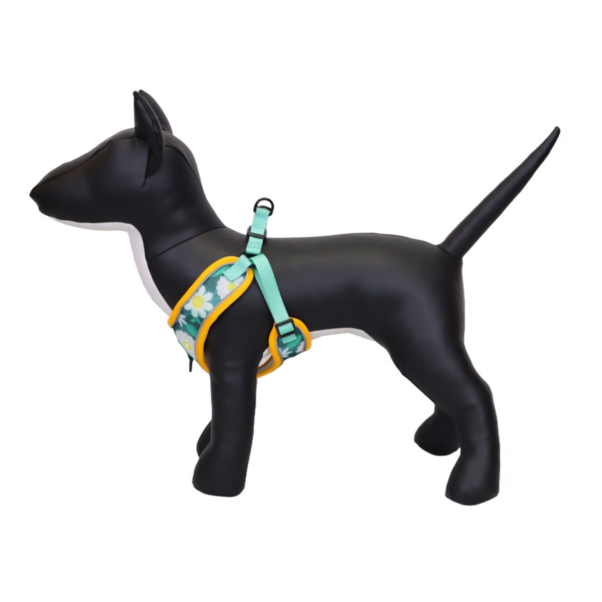 GENERICO - ARNÉS TALLA M Y CORREA CON DISEÑO DE FLORES PARA PERROS