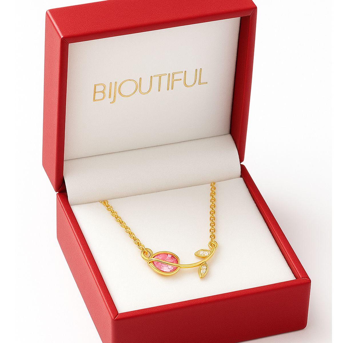 GENERICO - Collar Tulipan Piedra rosa Mujer