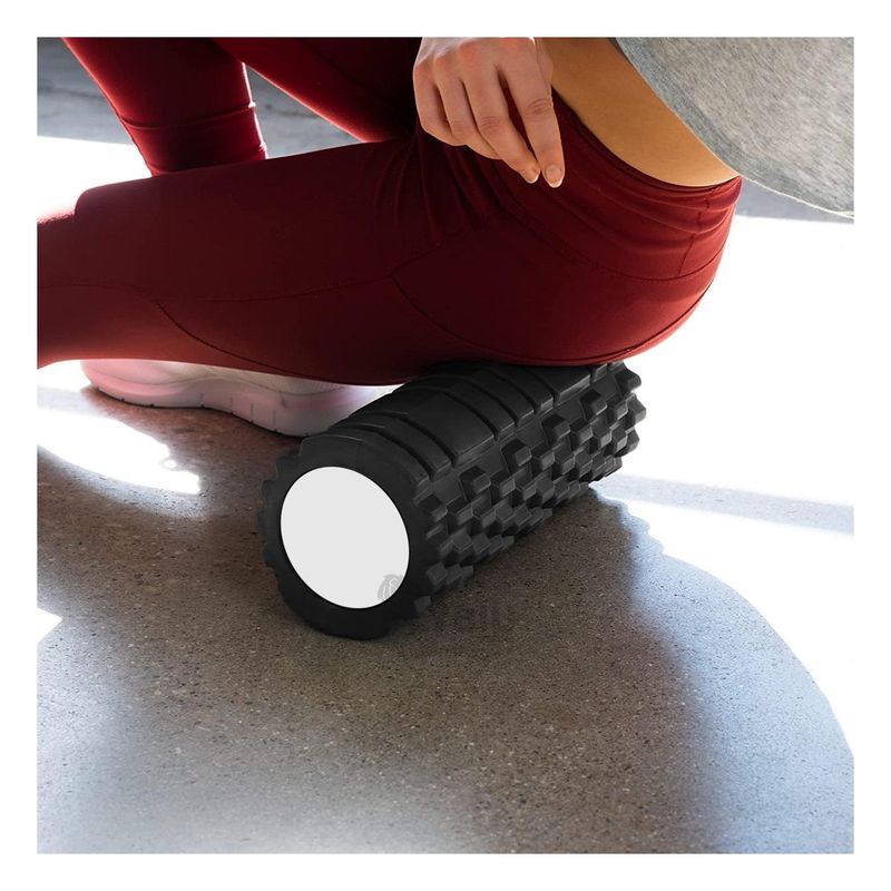 GENERICO - Roler Ergonomico para Ejercicio en Negro Y+Regalo Stickers