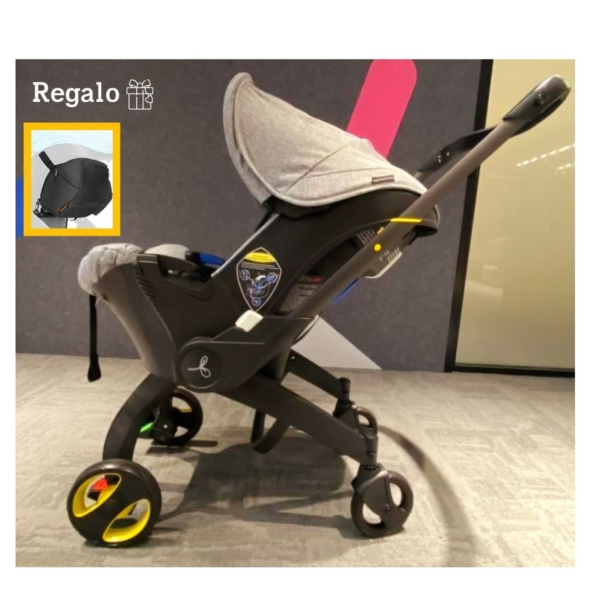 GENERICO - Coche de Para Bebé “Donna” Multifuncional 4 en 1 Color Griss