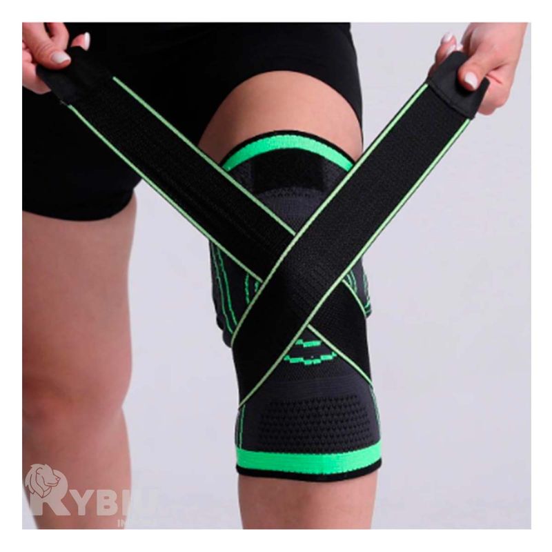 GENERICO - Rodillera Fitness en Plomo con Verde Y+Papel de Regalo