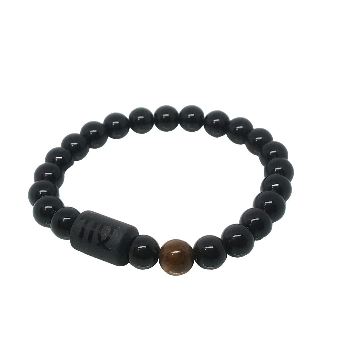 LUCYANA JOYAS Y ACCESORIOS - Pulsera para Hombre Zodiaco VIRGO Cuarzo Ágata y Ojo de Tigre