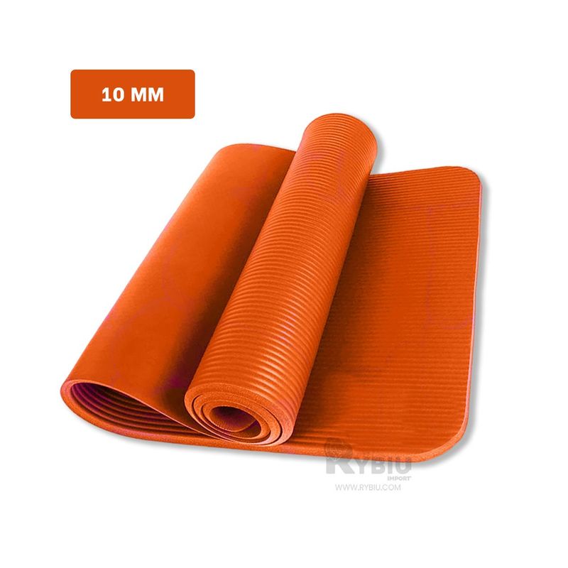 GENERICO - Alfomba Versatil de Yoga 10mm Anaranjado Y+Ligas de Regalo