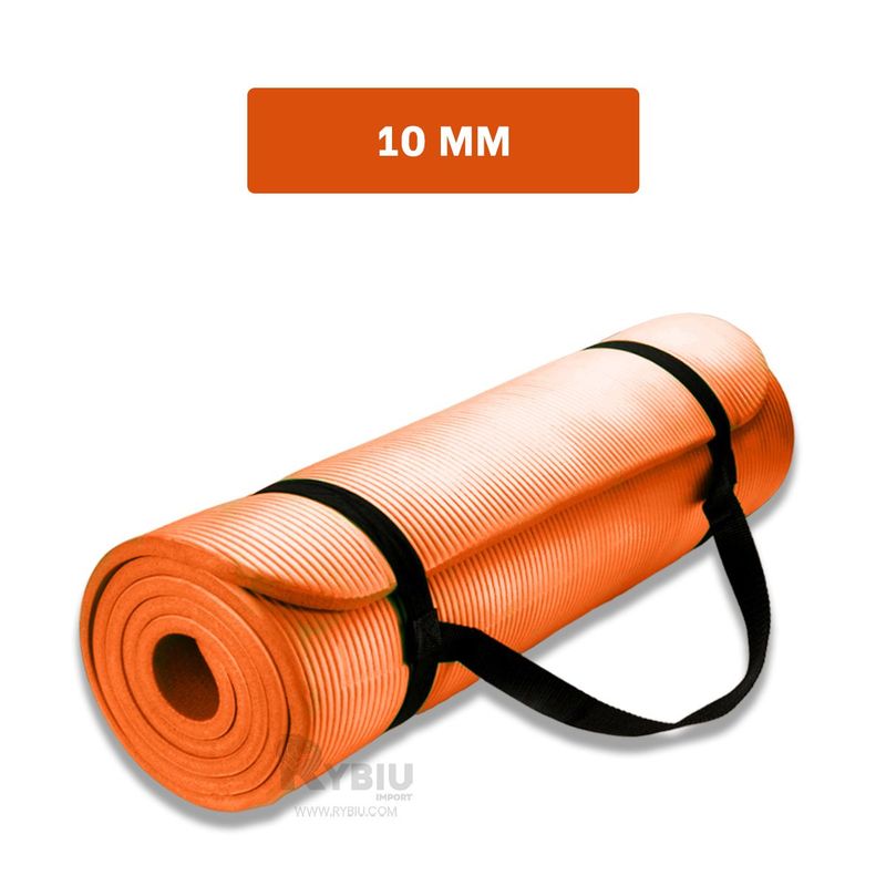 GENERICO - Tapete para Ejercicios de 10mm Anaranjado Y+Regalo Stickers