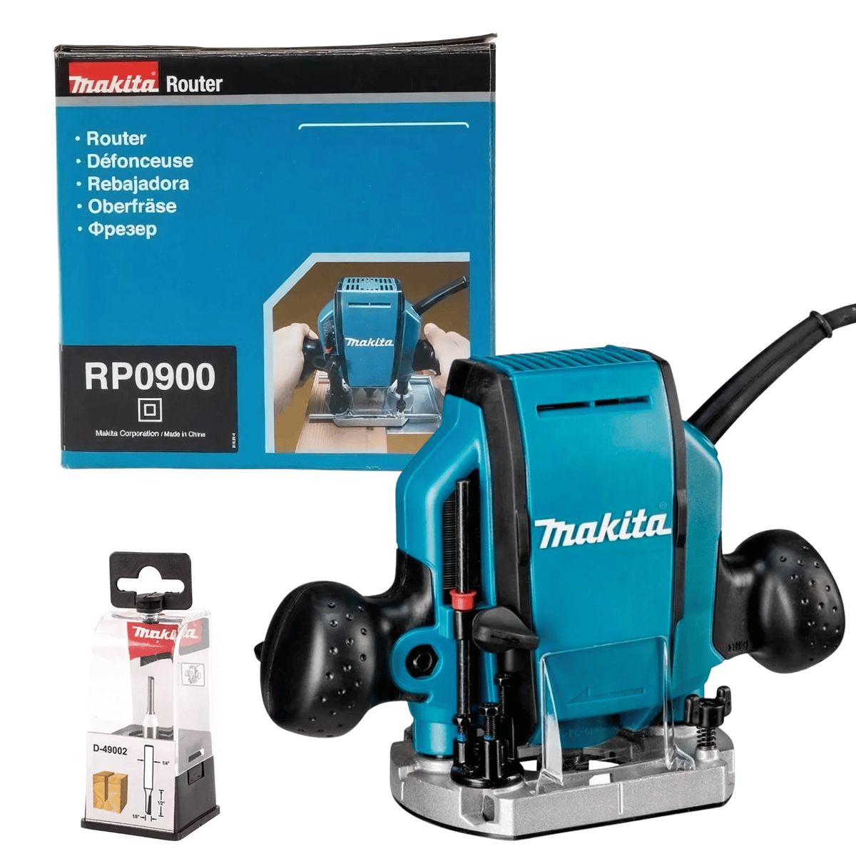 MAKITA - Ruteadora 3/8" - 1/4" 900W 35 mm + Fresa Recta Makita