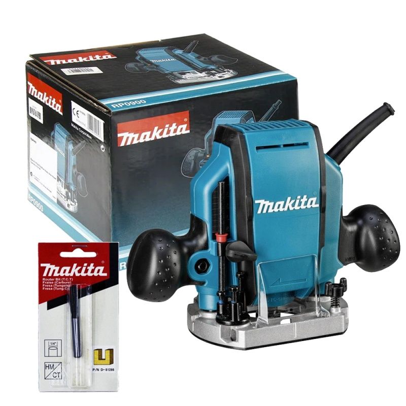 MAKITA - Ruteadora 3/8" - 1/4" 900W 35 mm + Fresa Recta Makita