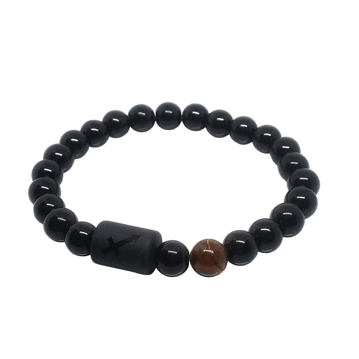 LUCYANA JOYAS Y ACCESORIOS - Pulsera para Hombre Zodiaco SAGITARIO Cuarzo Ágata y Ojo de Tigre