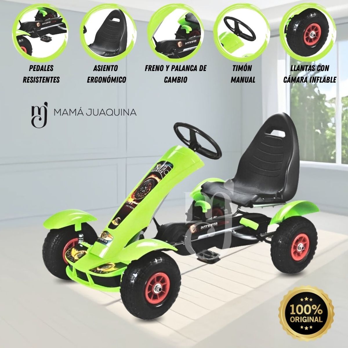 GENERICO - Carro a Pedal Go Kart para Niños «PHILIPPE» Green