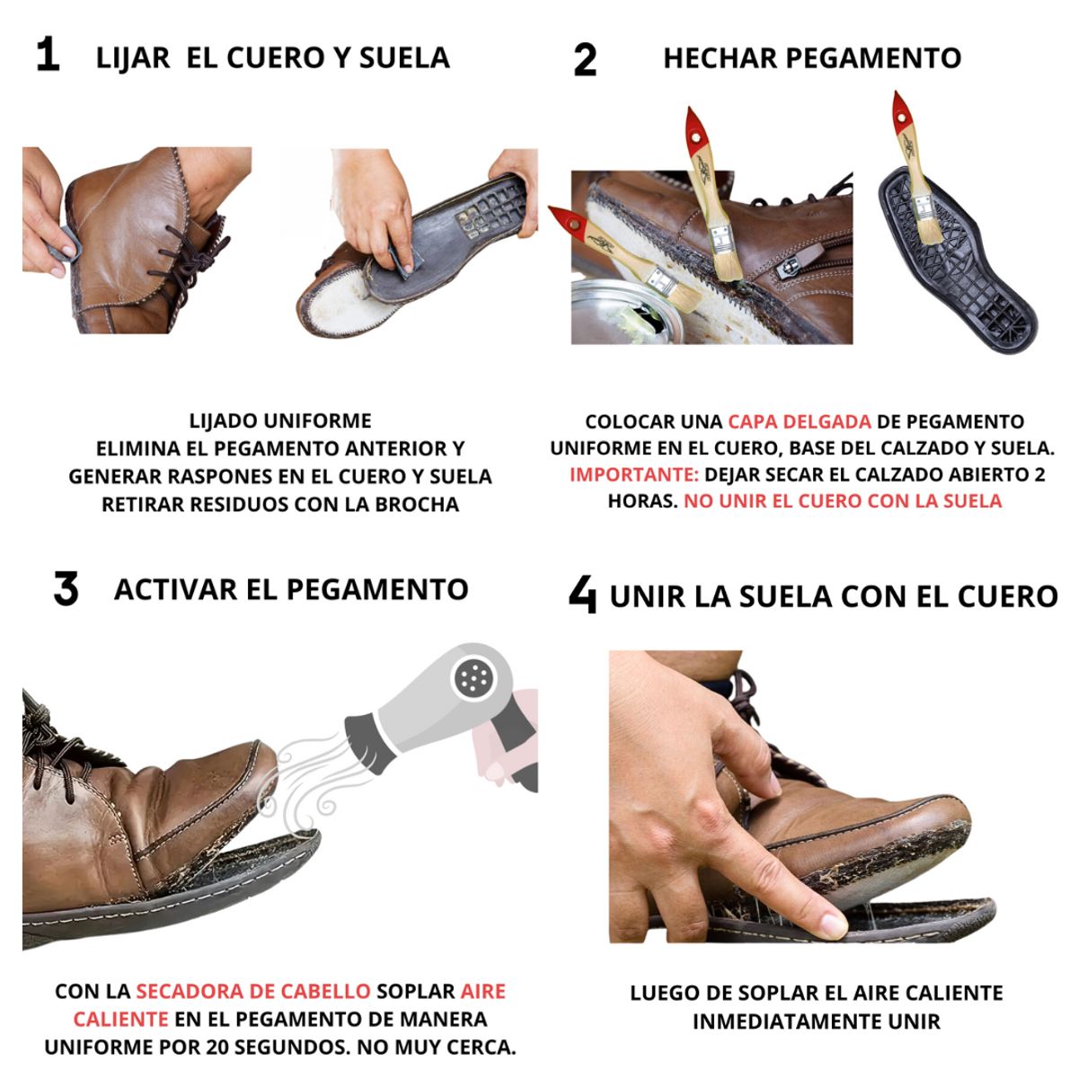 GENERICO - Pegamento fuerte para suela planta zapato zapatilla calzado