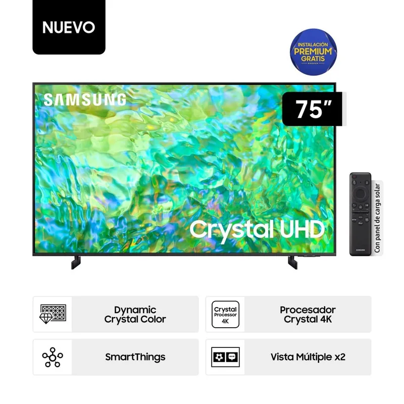 SAMSUNG - Televisor Samsung Crystal 75 UHD 4K Smart TV UN75CU8000GXPE