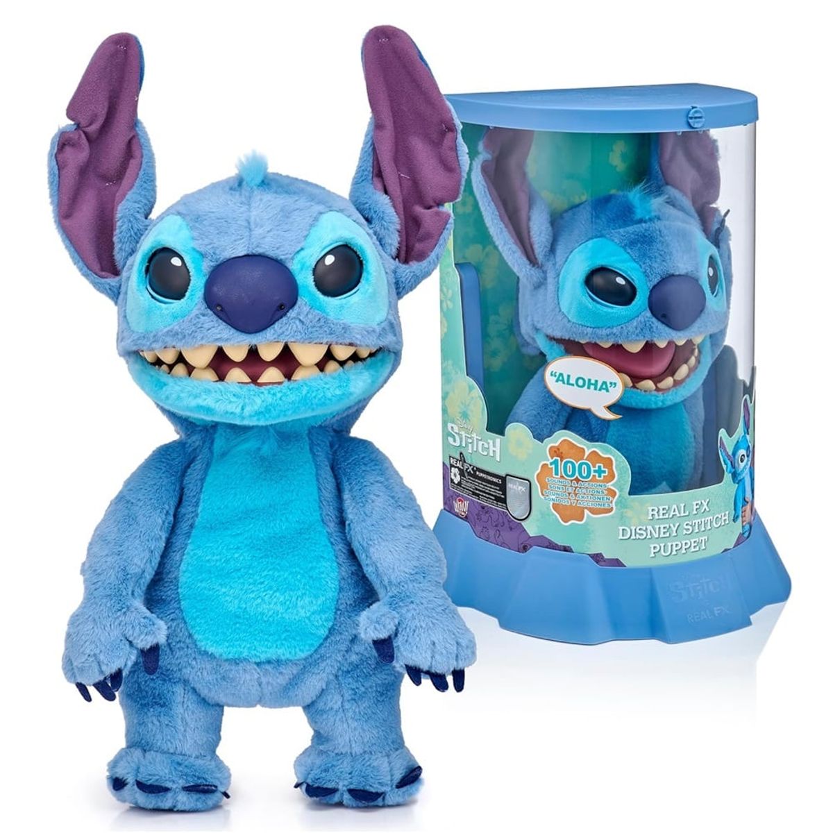 DISNEY - Peluche Disney Stitch 45 cm Animatronico +100 Reacciones