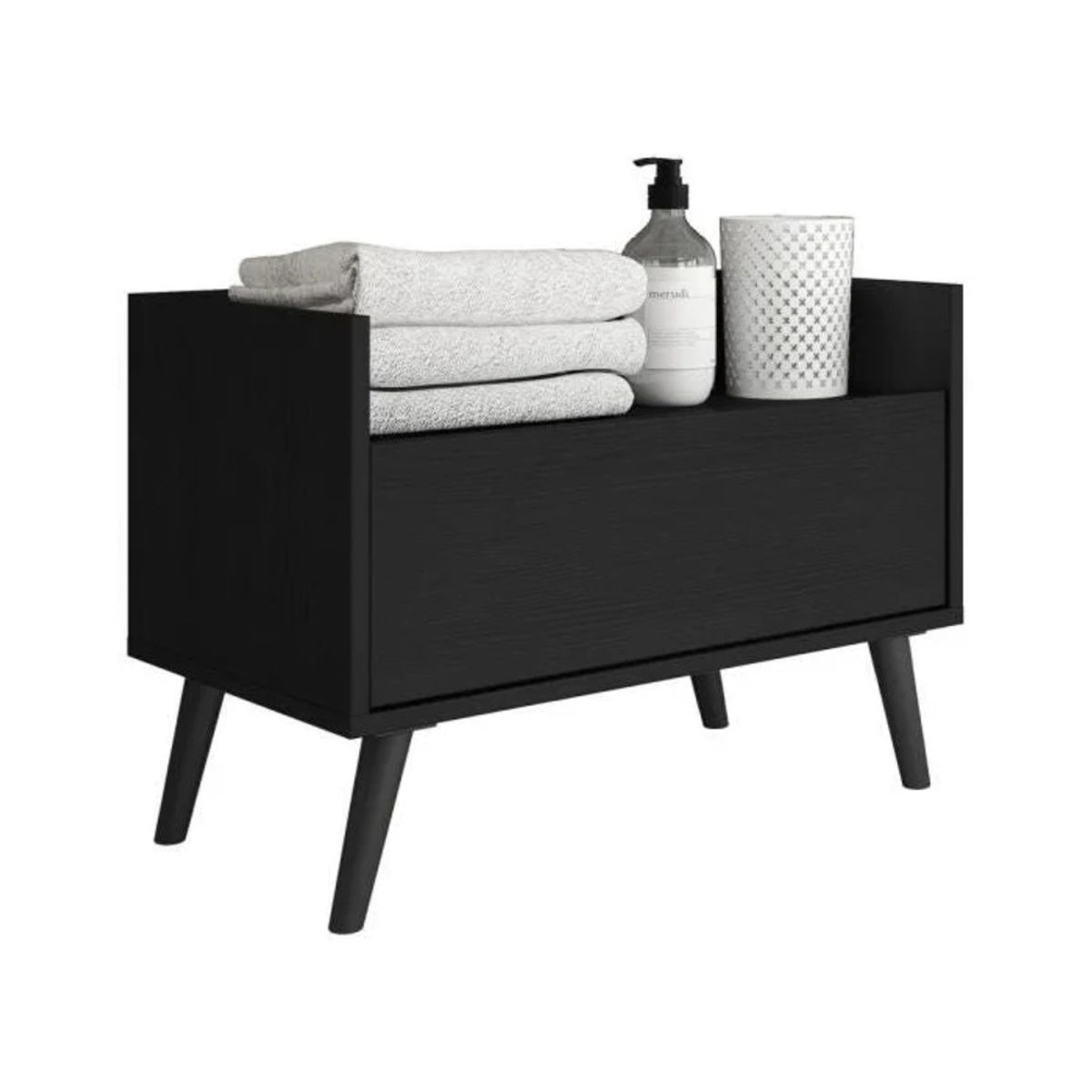 TU MESITA - Mueble de Baño Stella color Negro 1 cajón TU MESITA