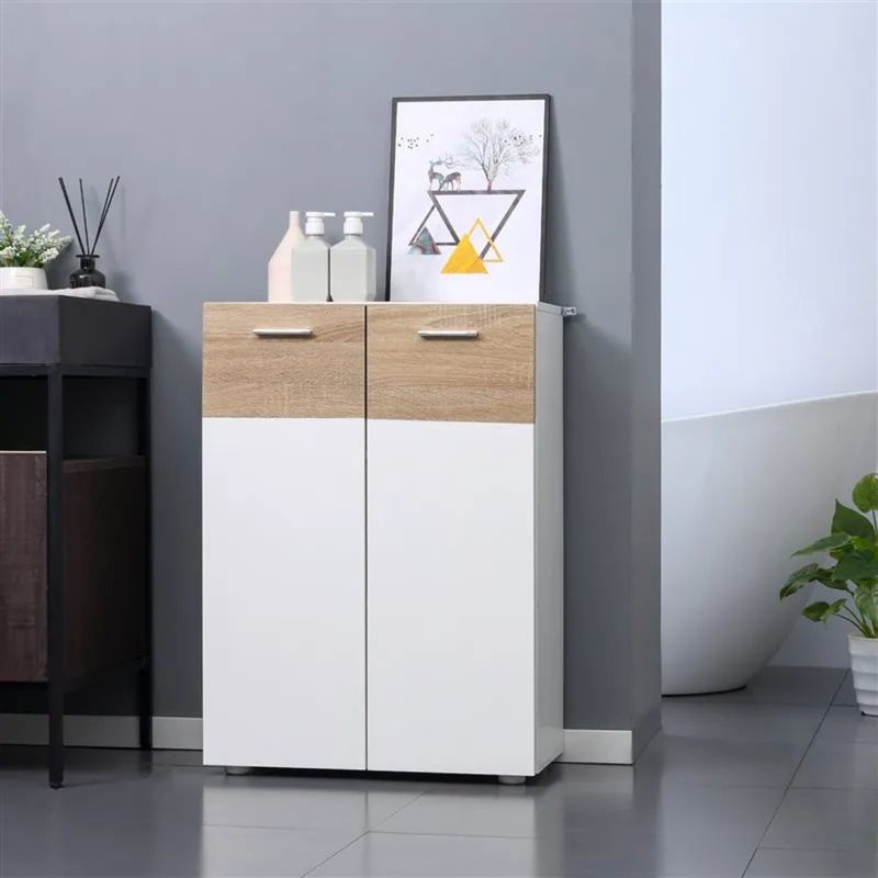 TU MESITA - Mueble para Baño Steve Multiusos BlancoRoble 2 puertas TU MESITA