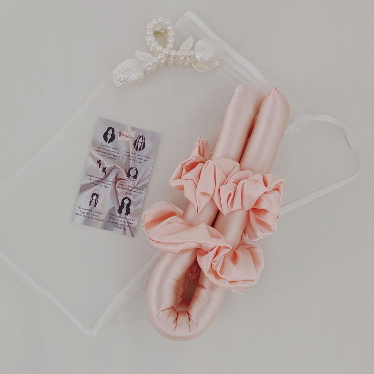 GENERICO - Rizador de Cabello Sin Calor 2 Collets 1 Gancho - Melón