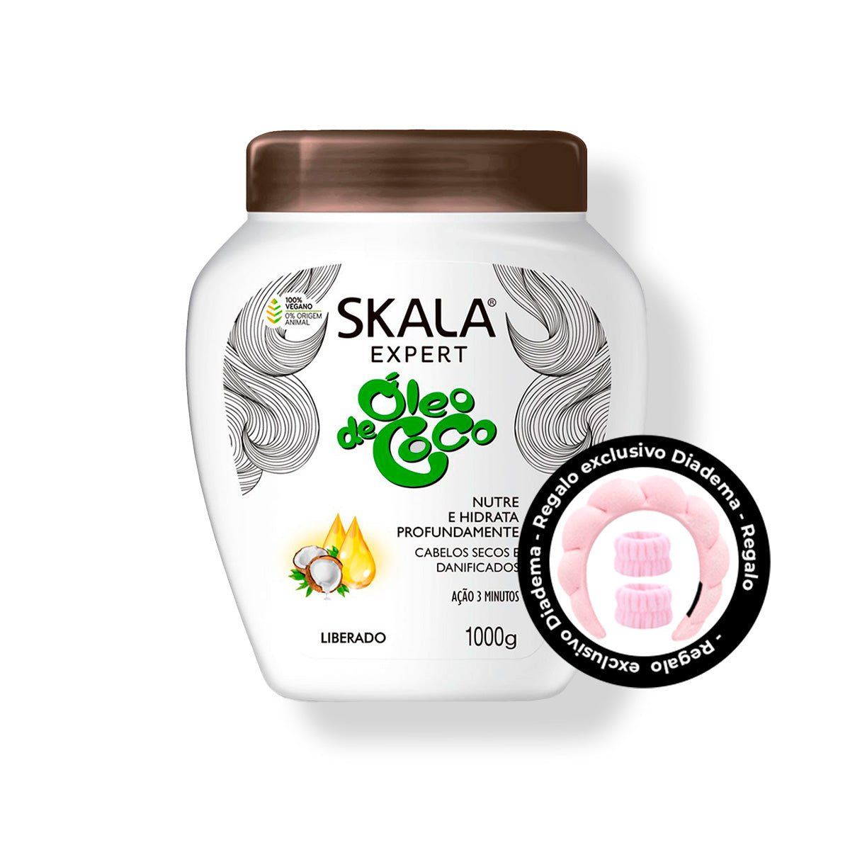 SKALA - Tratamiento Capilar Óleo de Coco Skala Expert + R DIADEMA Y MUÑEQUERA