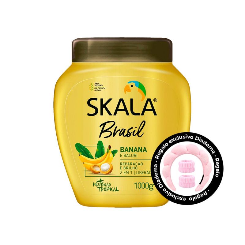 SKALA - TRATAMIENTO 2EN1 BANANA E BACURI  SKALA + REGALO DIADEMA Y MUÑEQUERAS