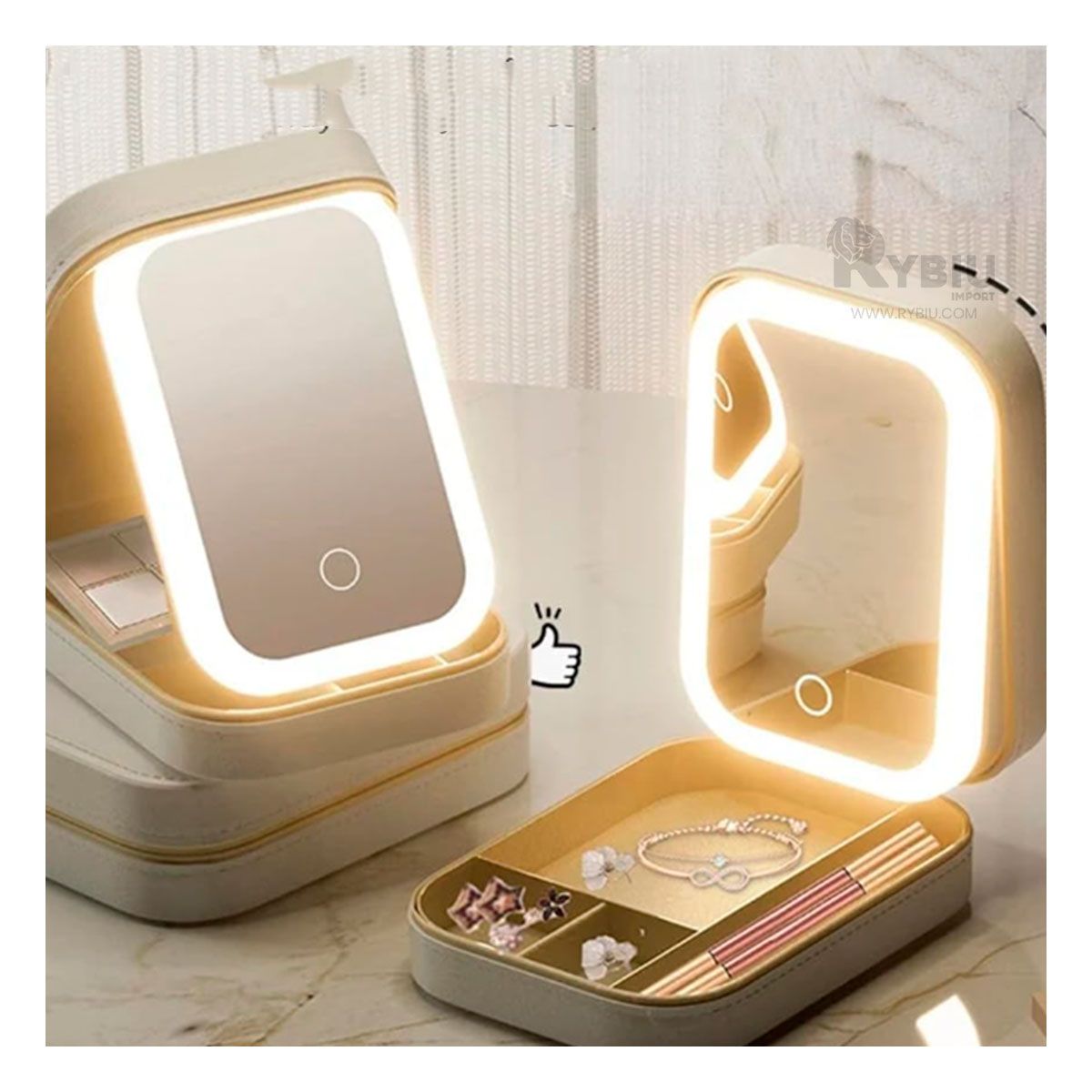 GENERICO - Joyero Compacto para Joyas en Rosado Y+Papel de Regalo