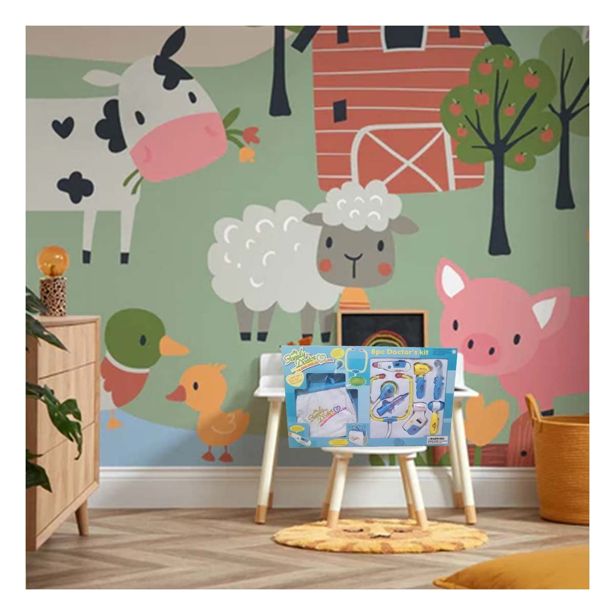 RYBIU IMPORT - Maletin de Doctor Infantil en Color Azul Y+Post-it Adhesivos