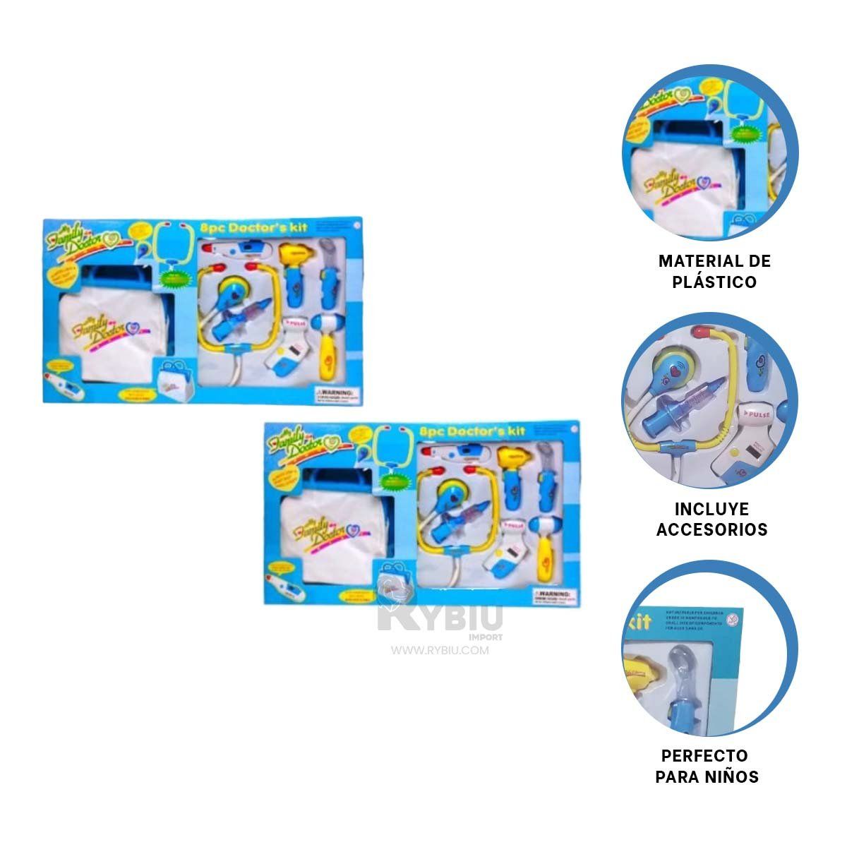 RYBIU IMPORT - Maletin Entretenido de Doctor en Azul Y+Banderitas Adhesivas