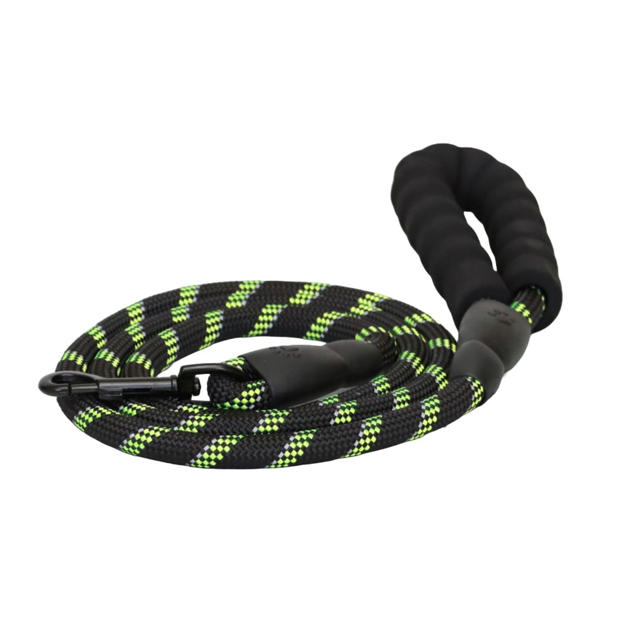 GENERICO - CORREA PARA MASCOTAS NEGRA VERDE REFLECTANTE DURADERA