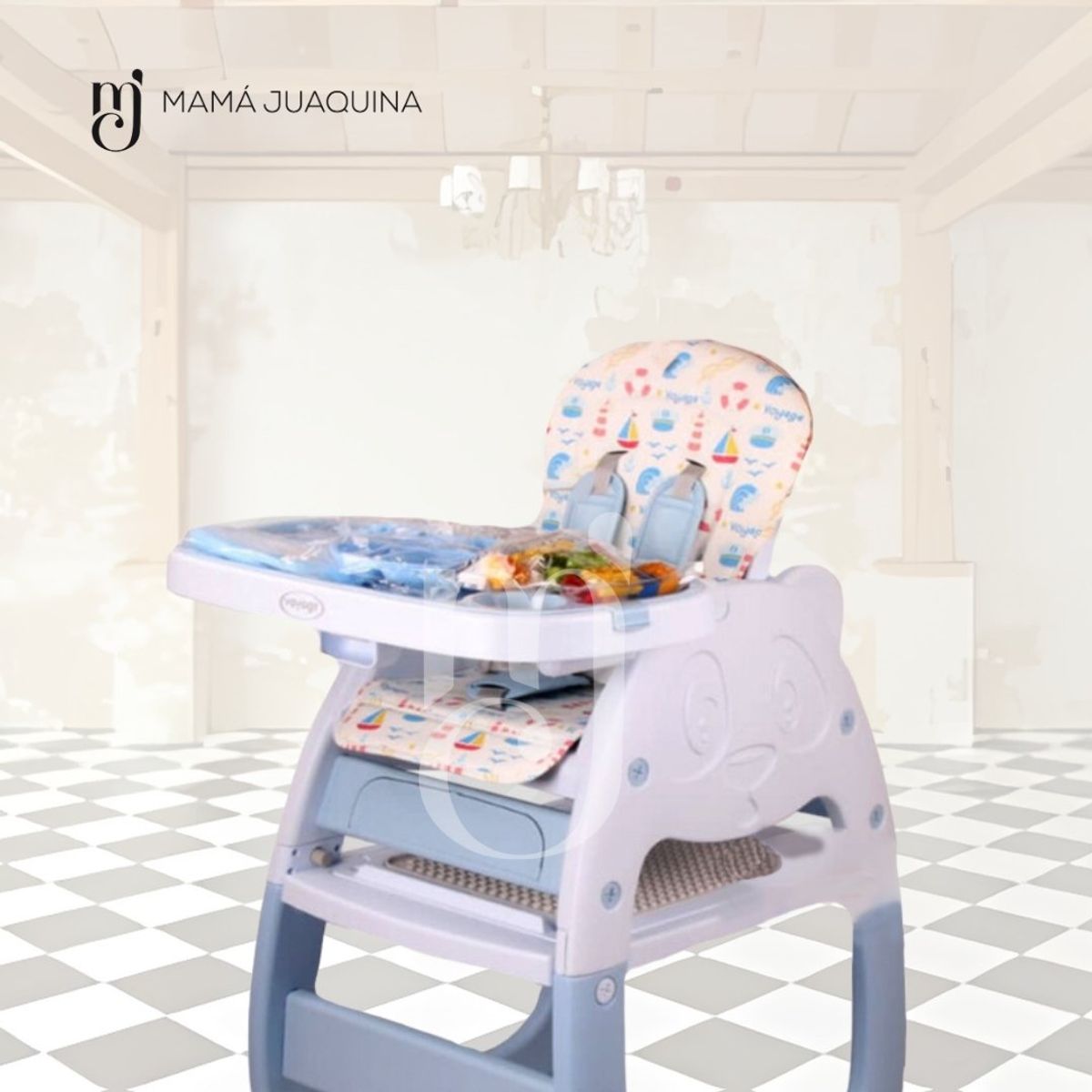 BABY - Silla de Comer Escritorio 3 en 1 «WESLEY» Sky Blue