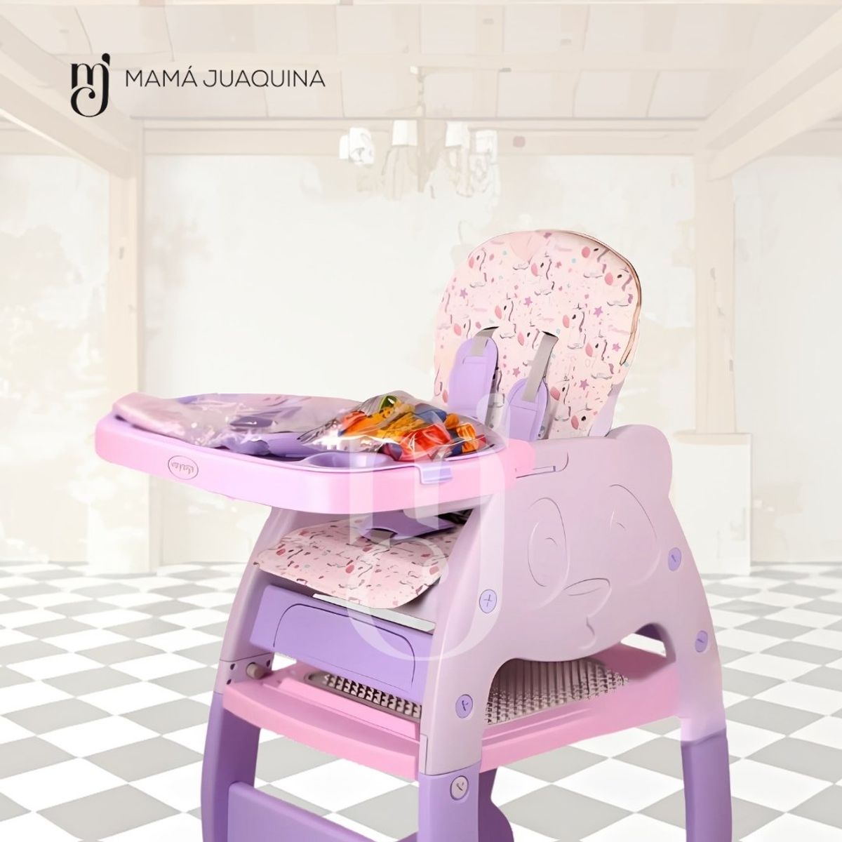 BABY - Silla de Comer Escritorio 3 en 1 «WESLEY» Purple