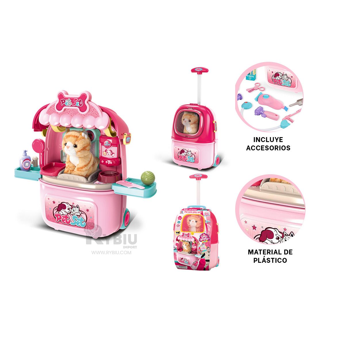 GENERICO - Juguete Vet Portatil en Color Rosado Y+Gift Stickers