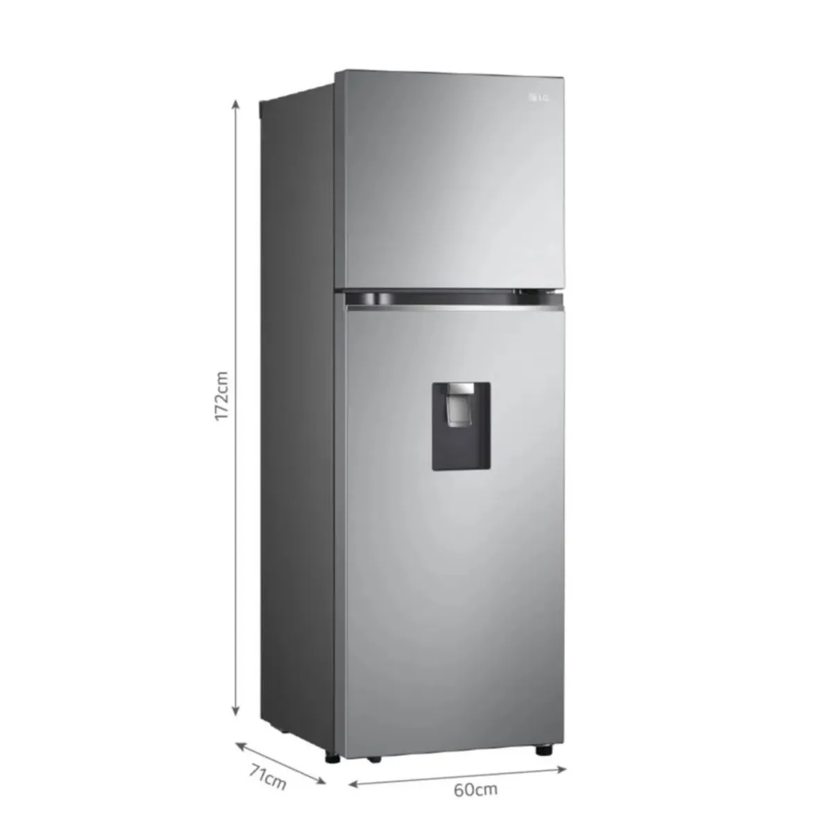 LG - Refrigeradora LG No Frost 314 LT. GT31WPP con Dispensador de Agua - Plateado