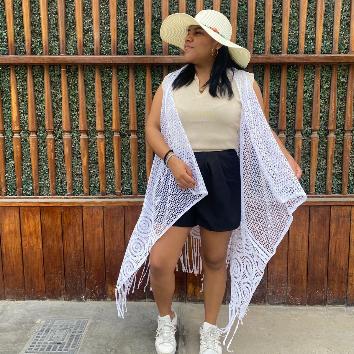 KAST PE - Kimono aesthetic Largo Capa Mujer Zoel Oversize - Blanco