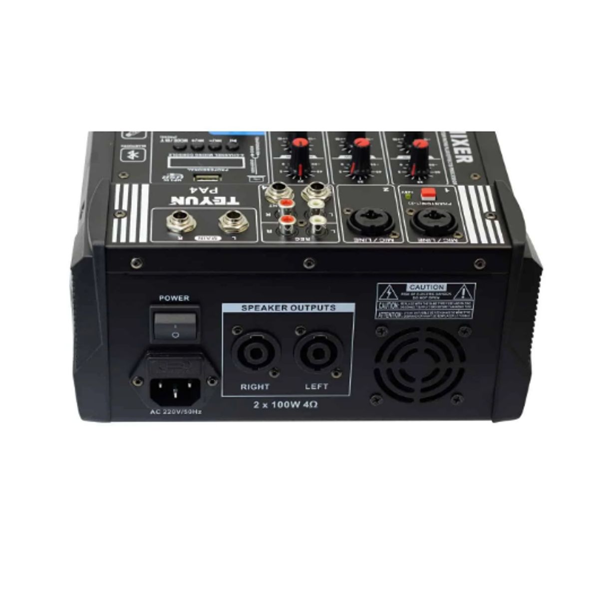 GENERICO - Consola Amplificada 4 Canales 2x100W USB/MP3/BT PA4