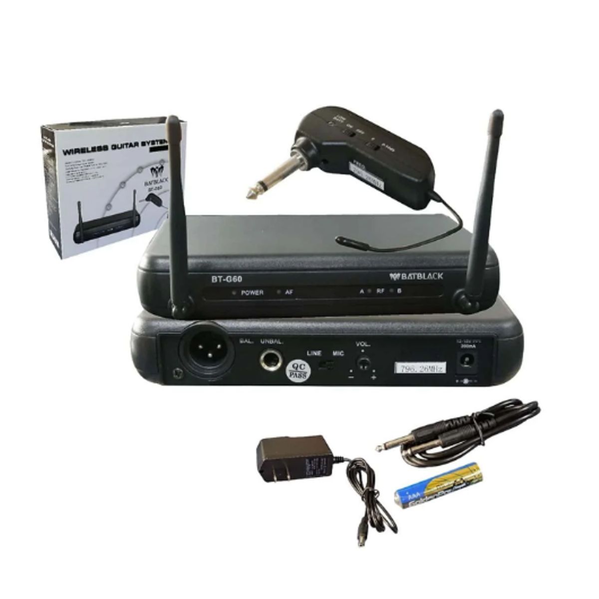 BATBLACK - Micrófono Profesional para Guitarra UHF BT-G60 BATBLACK